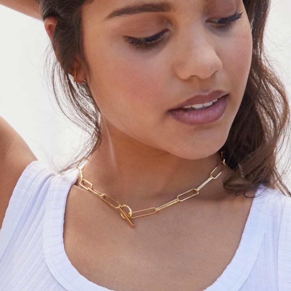 Gorjana Gold Paperclip Necklace - Picture 2 of 2